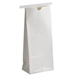 White Tin Tie Coffee Bags 1/2lb 100/ea
